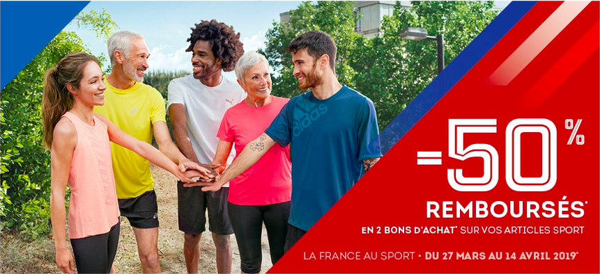 Bon plan, codes promo, réduction Guadeloupe, Martinique, Guyane, la Réunion : LA FRANCE AU SPORT -50% | photo-la-france-au-sport-50