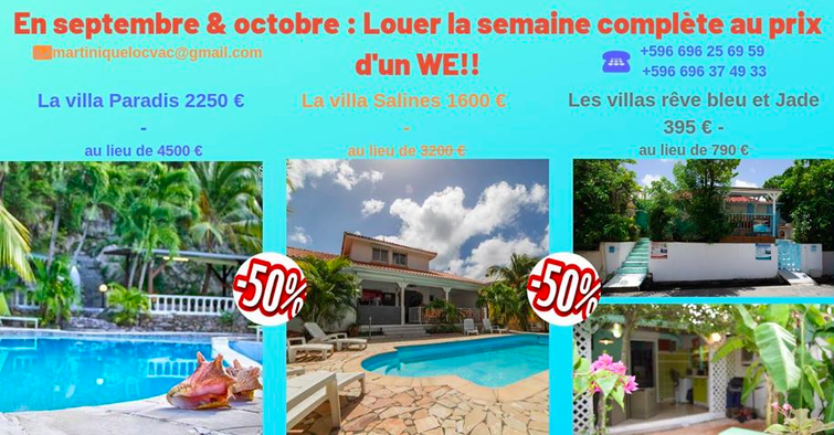 Bon plan, codes promo, réduction Guadeloupe, Martinique, Guyane, la Réunion : Louez une villa la semaine au prix d’un WE | photo-louez-une-villa-la-semaine-au-prix-d-un-we-2