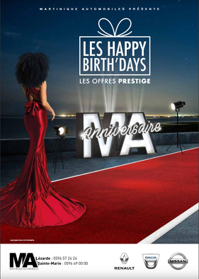Bon plan, codes promo, réduction Guadeloupe, Martinique, Guyane, la Réunion : Happy Birth Days Martinique Automobiles | photo-les-happy-birthdays