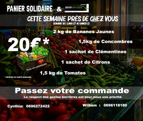 Bon plan, codes promo, réduction Guadeloupe, Martinique, Guyane, la Réunion : Panier fruits/Legumes - Drive ! | photo-panier-fruits-legumes-drive