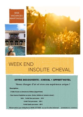 Bon plan, codes promo, réduction Guadeloupe, Martinique, Guyane, la Réunion : Séjour à Cheval au Domaine du château- Forfait ! | photo-sejour-de-charme-a-cheval-au-domaine-du-chateau