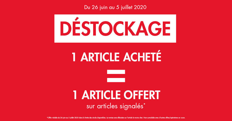 Bon plan, codes promo, réduction Guadeloupe, Martinique, Guyane, la Réunion : Destockage du 26 juin au 5 juillet 2020 | photo-destockage-du-26-juin-au-5-juillet-2020