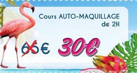 Bon plan, codes promo, réduction Guadeloupe, Martinique, Guyane, la Réunion : Cours AUTO-MAQUILLAGE de 2H | coupon à imprimer