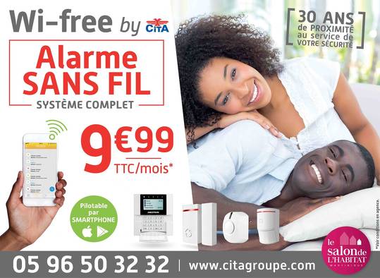 Bon plan, codes promo, réduction Guadeloupe, Martinique, Guyane, la Réunion : 9,99 € / mois votre alarme WI-FREE by CITA | photo-9-99-mois-votre-alarme-wi-free-by-cita