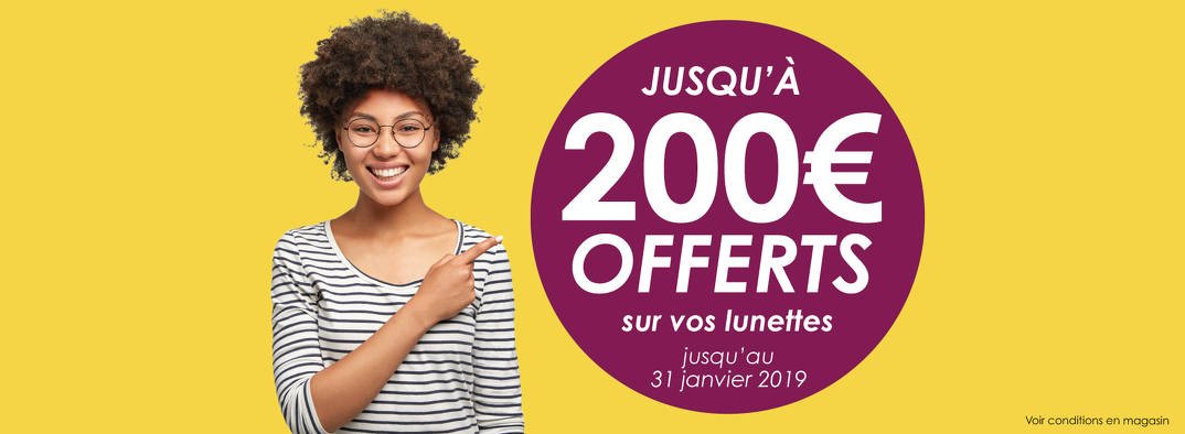 Bon plan, codes promo, réduction Guadeloupe, Martinique, Guyane, la Réunion : Jusqu'à 200€ offert sur vos Lunettes ! | photo-jusqu-a-200-offert-sur-vos-lunettes
